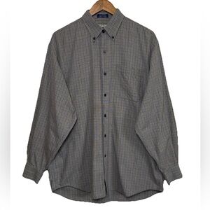 Cutter & Buck XL/2XL Men's button down Gray Plaid Shirt